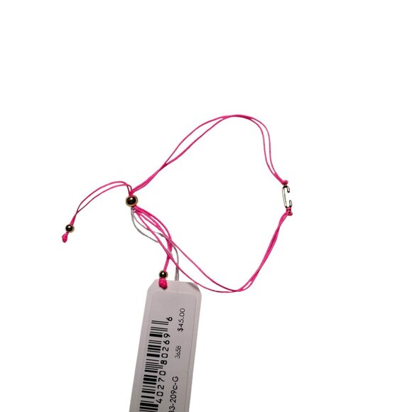 Gorjana Initial Prism Bracelet Pink String “C” Gold Plated NWT - Picture 2 of 4